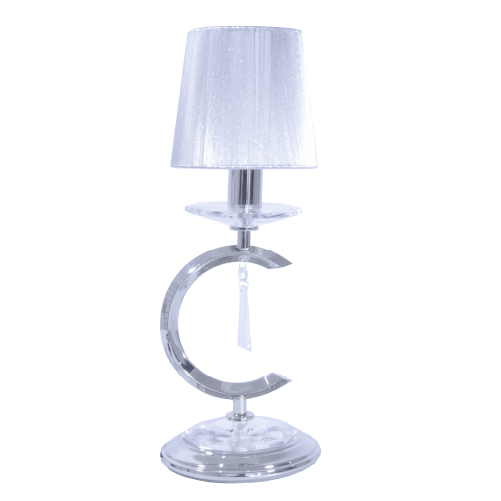 Velador modelo Salomé color cromo con pantala color plata 1 luz E14